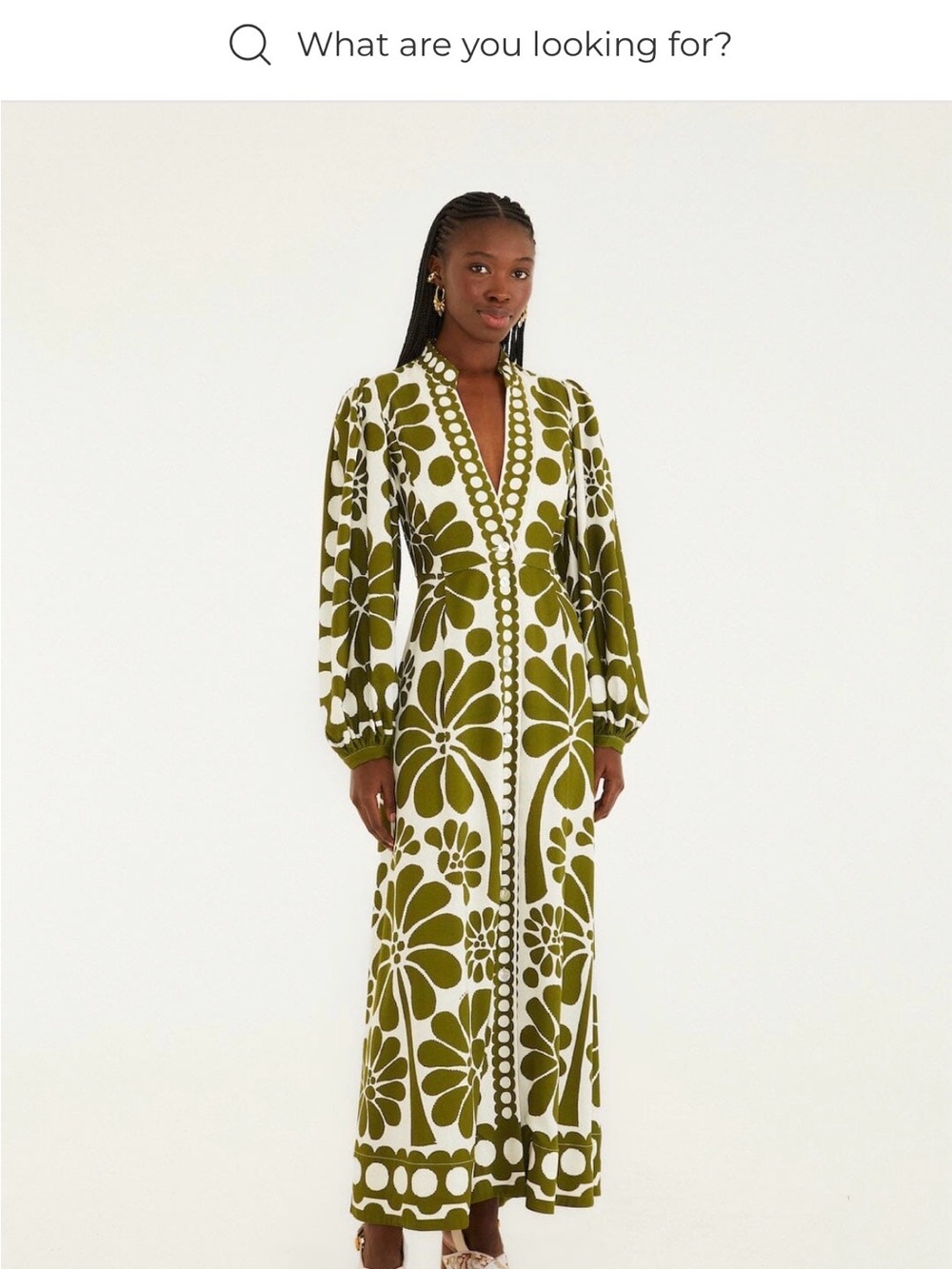 FARM Rio Olive & Cream Floral Maxi Dress - Picture 5 of 5